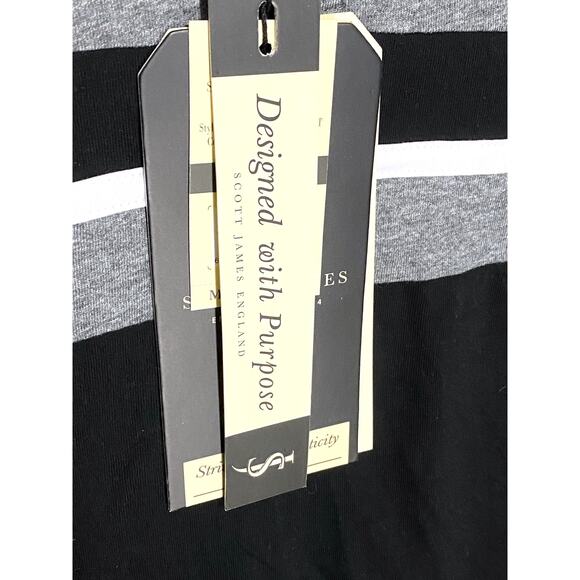 Scott James England Henley Pullover Sweater Hoodie Men L Colorblock Striped NWT - Picture 7 of 11